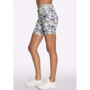 Peloton Cadent High Rise Bike Short Scribble Palm Print 7in | Retail $69 | Sz M